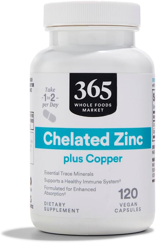365 Everyday Value Chelated Zinc plus Copper, 120 ct