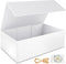 White Gift Box, 9.5x6x3'' Magnetic Closure Rectangle Collapsible Gift Boxes for Bridesmaid Proposal, Wedding, Birthday