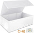 White Gift Box, 9.5x6x3'' Magnetic Closure Rectangle Collapsible Gift Boxes for Bridesmaid Proposal, Wedding, Birthday