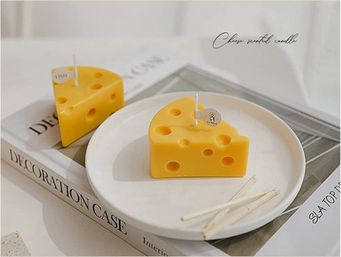NatureMan 2PACK Cheese Shaped Scented Candle, Aroma Soy Wax Decorative Candlefor Photo Prop Birthday Wedding Holiday