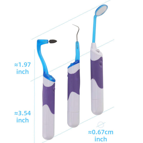 Tooth Stain Remover Tool - Oral Care Cleaning Kit with LED Light, Dental Scraper, Tooth Pick Hygiene Set with Mouth