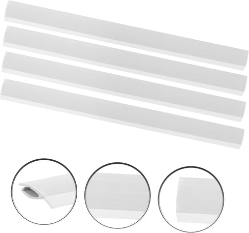 Dustpan Edge Replacement, 4pcs Dustpan Parts Insert Strips, Rubber Component for Dustpan Lip Repair