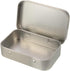 AKOAK 3 Pcs Silver Rectangular Empty Hinged Tins, 3.7 x 2.4 x 0.8 Inches for First Aid, Crafts