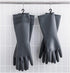 HOMSSEM Dishwashing Gloves with Hanging Hooks - 2 Pairs of Latex Navy, Gray Rubber Gloves for Cleaning