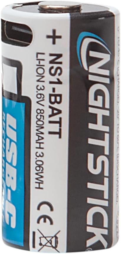 Nightstick NS1-BATT 16310 3.6V, 850mAh Li-Ion USB-C Battery - Size