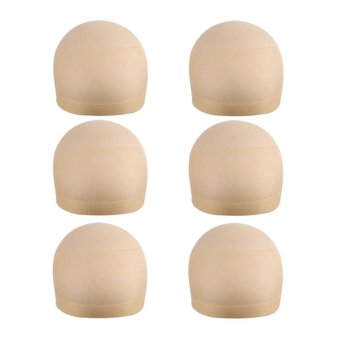 YANTAISIYU 6 Pieces Nylon Mesh Wig Caps for Lace Front Wigs, Stocking Wig Caps for Women (Beige)