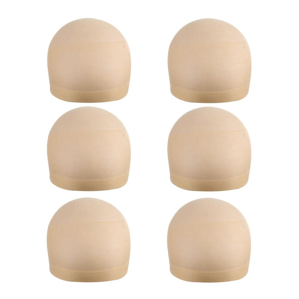 YANTAISIYU 6 Pieces Nylon Mesh Wig Caps for Lace Front Wigs, Stocking Wig Caps for Women (Beige)