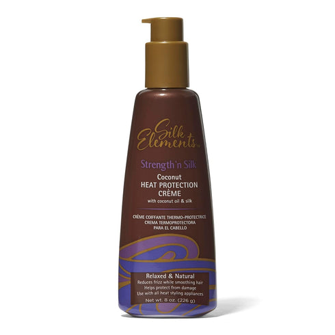 Silk Elements Heat Protection Creme, AntiFrizz, Smoothing, Coconut Oil and Silk for Relaxed or Natural Hair