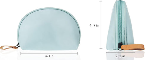 Small Makeup Bag for Purse, Portable Waterproof Cosmetic Bag, Travel Makeup Pouch for Women (Nylon, Sky Blue)