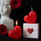 NatureMan 2 Pcs Valentine's Day Heart Candles- Red Love Heart Shape Scented Candles-