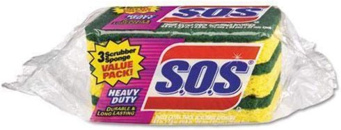 S.O.S. Scrubber Sponge, Heavy Duty, Value Pack 3 sponges by S.O.S