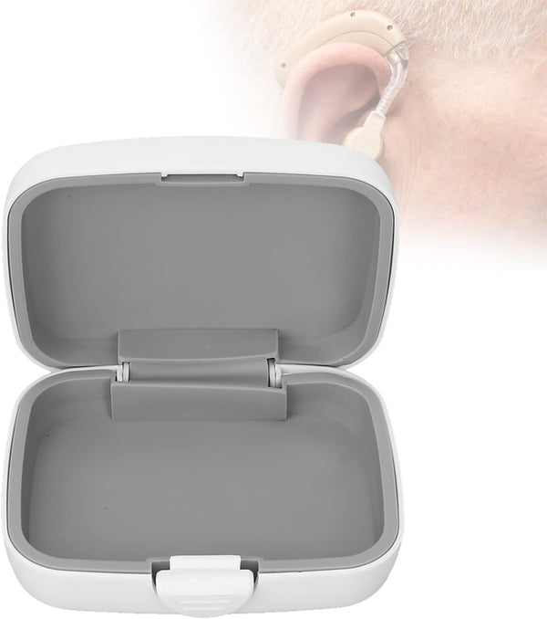Waterproof Hearing Aid Case, Portable Hard Storage Box Organizer for Sound Amplifier, Drop Resistant