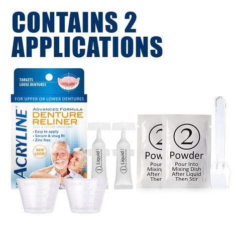 Advanced Formula Denture Reliner for Both Upper & Lower Dentures, Easy Application to Refit and Tighten