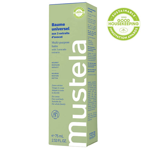 Mustela Avocado Multi-Purpose Balm - Natural Vegan Moisturizer for Face, Lips, Hands & Body - 2.53 fl. oz.
