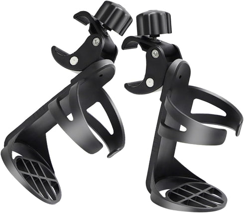 Ipetboom 2pcs Universal Cup Holder for Wheelchair and Stroller, Rolling Cart Accessories with