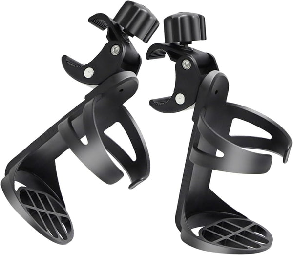 Ipetboom 2pcs Universal Cup Holder for Wheelchair and Stroller, Rolling Cart Accessories with