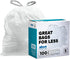Plasticplace Custom Fit Trash Bags, Compatible with simplehuman Code E (100 Count) White Drawstring Garbage Liners