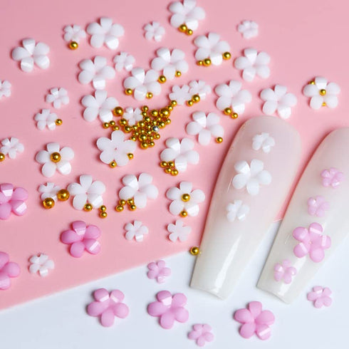 Nail Art 3D Acrylic Flowers Charms, Nail Design Supplies Decoration Accessories