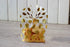 JHere 100 Pack 100Pcs 5.1'' 8.2'' 1.5'' Gold Polka Dot Candy Bags with Gold Metallic Twist Ties, Clear Plastic Treat
