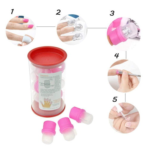 Tvoip 10 PCS Nail Soaker Cap for Acrylic Nail Remover and Gel Polish Cleaner Wrap Clip Tool