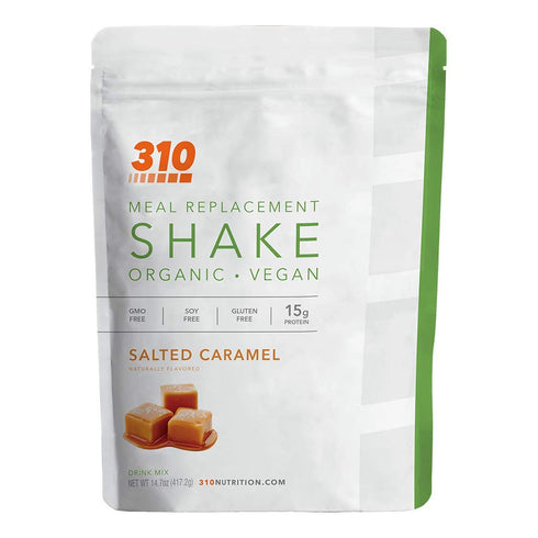 310 Nutrition Vegan Organic Plant Powder and Meal Replacement Shake, Salted Caramel, 14 Servings, Sugar Free