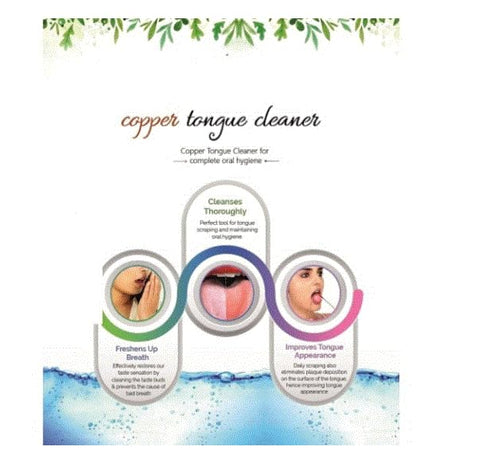 Tongue Scraper for Adults, Set of 6 Premium Copper Cleaners, Easy to Use for Oral Care & Hygiene