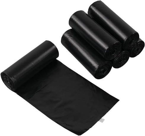 Small Trash Bag, 4 Gallon Black Unscented Leakproof Garbage Liners, 6 Rolls, 150 Counts