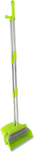 Extendable Long Handle Broom and Dustpan Set, Lightweight Stainless Broom Combo for Indoor or Outdoor Cleaning