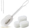 ALINK 6-Pack Sponge Bottle Dish Brush with Handle, Non-Scratch Cleaner for Wine Glass, Cups, Tumblers, 3 Refill Heads