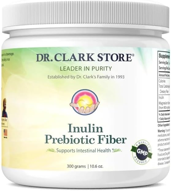 Dr. Clark Inulin Powder (FOS), 300 gm, Prebiotic Soluble Fiber
