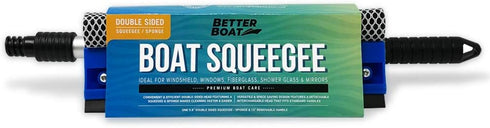 Window Squeegee with Long Handle and Scrubber for Car, Boat, RV Windows, Windshields, Shower Glass Doors, Cleaning Tool