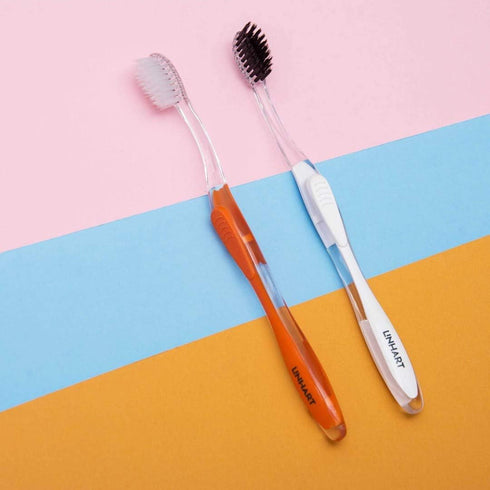 LINHART Extra Soft Toothbrush, Teeth Whitening with Multi Length Bristles, 2 Pack