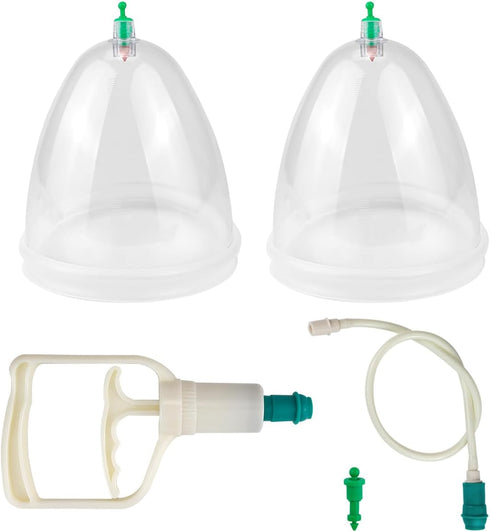 LNQ LUNIQI Vacuum Cupping Set for Breast Massage - Silicone Cups with Hand Pump