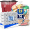 Plexon 56 Gallon Clear Trash Bags 43" x 47" High-Density Garbage Liners, 16