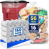 Plexon 56 Gallon Clear Trash Bags 43" x 47" High-Density Garbage Liners, 16