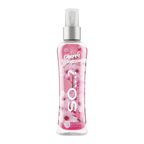 So…? Cherry Blossom Body Mist - Floral Perfume for Women with Peach, Rose, Cedarwood Notes - 3.5 oz Body Spray
