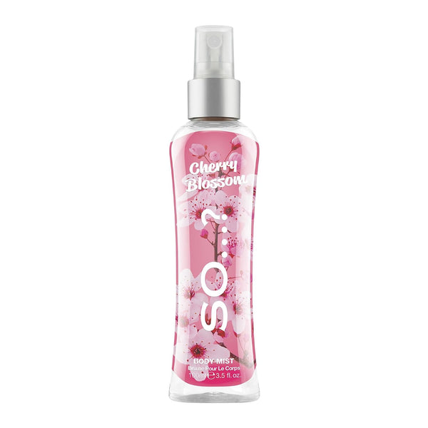 So…? Cherry Blossom Body Mist - Floral Perfume for Women with Peach, Rose, Cedarwood Notes - 3.5 oz Body Spray