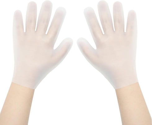 Moisturizing Gloves Overnight, Touchscreen Compatible Reusable Hand Masks for Dry Hands, White Silicone Gloves
