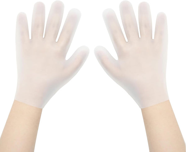 Moisturizing Gloves Overnight, Touchscreen Compatible Reusable Hand Masks for Dry Hands, White Silicone Gloves