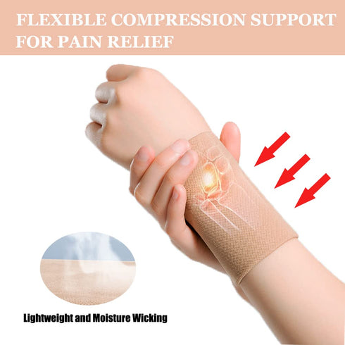 Wrist Compression Sleeve (4PCS), Soft Support Brace Bands for Tendonitis, Arthritis, Pain Relief, Elastic Carpal Tunnel