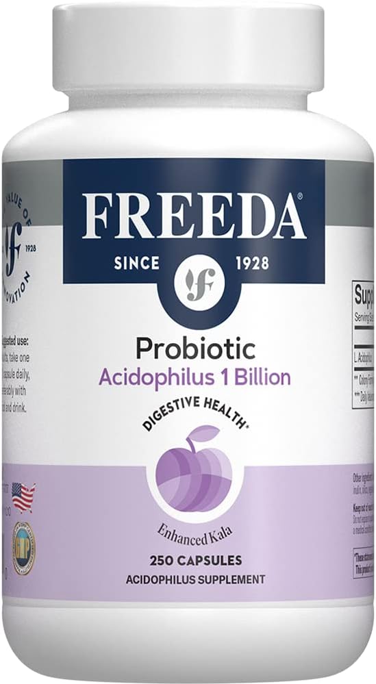 FREEDA Acidophilus Probiotic 1 Billion CFU, Lactobacillus Probiotics for Women & Men, Gut Health Supplements (250