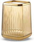 Makeup Brush Holder Organizer for Vanity, Acrylic Gold Container with Striped Design for Bathroom