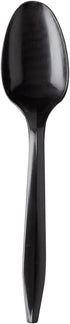 1000 Plastic Spoons Black Medium Weight | Plastic Cutlery Disposable Teaspoons Utensils | Bulk Durable Plasticware Cutlery | Great For Celebrations, Parties, Travels, Events, And Everyday Use