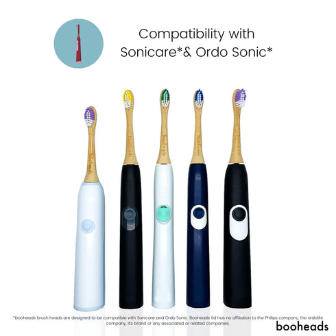 Packaging, 4 Pack (Polish4) booheads Bamboo Electric Toothbrush Heads Sonicare Compatible Replacement Brush Heads, Eco
