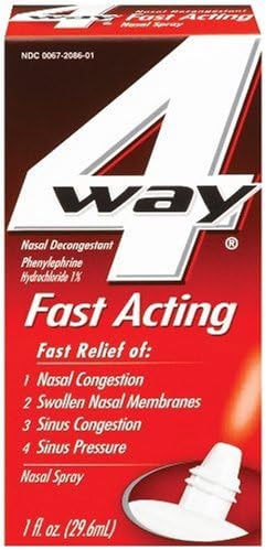 4 Way Nasal Decongestant Spray, Fast Acting, 1 Fl Oz, Pack of 3