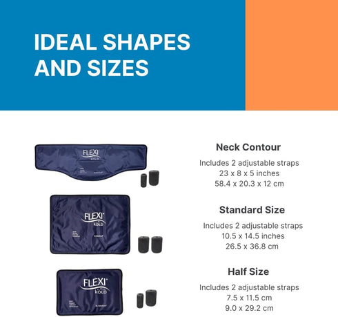 FlexiKold Neck Ice Pack Wrap with Straps – Reusable Flexible Neck Pain Relief Cooling Wraps
