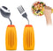 Thick Solid Weighted Adaptive Utensils Set, Non-slip Handle Eating Spoon and Fork