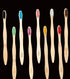 N12 Family-Friendly Pack of 10 Bamboo Toothbrushes, Multicolored BPA-Free Bristol, Eco-Friendly, Biodegradable Oral Care
