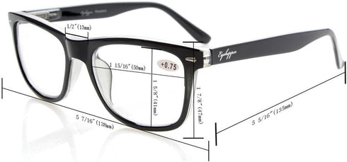 Eyekepper Readers Square Large Lenses Reading Glasses for Women, Spring-Hinges