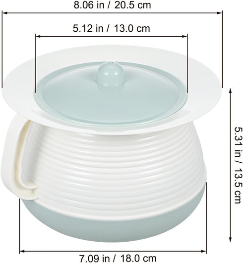 PartyKindom Portable Urinal and Chamber Pot for Elderly - Heavy Duty PP Plastic Bedpan with Smooth Inner Wall for Easy